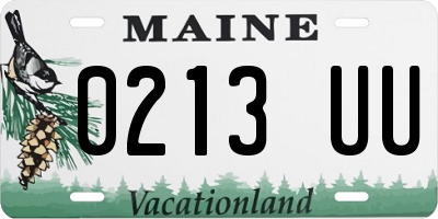 ME license plate 0213UU