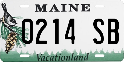 ME license plate 0214SB