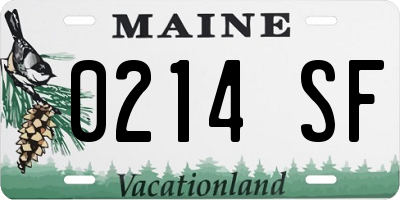 ME license plate 0214SF