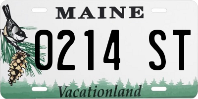 ME license plate 0214ST