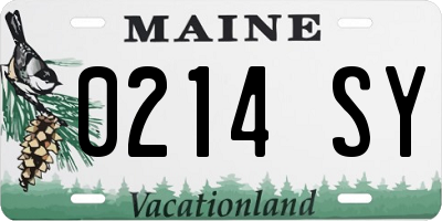 ME license plate 0214SY