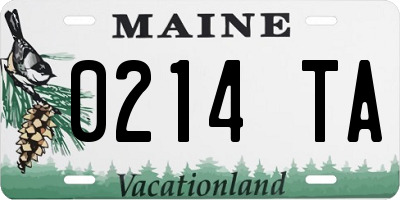 ME license plate 0214TA