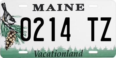 ME license plate 0214TZ