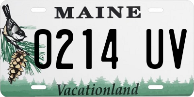 ME license plate 0214UV