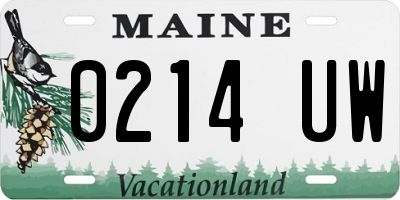 ME license plate 0214UW