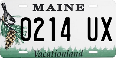 ME license plate 0214UX