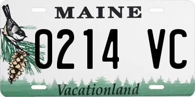 ME license plate 0214VC