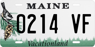 ME license plate 0214VF