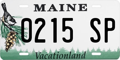 ME license plate 0215SP