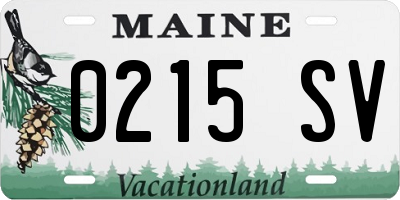 ME license plate 0215SV