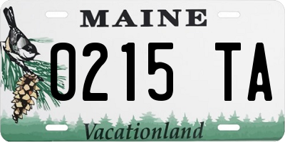 ME license plate 0215TA