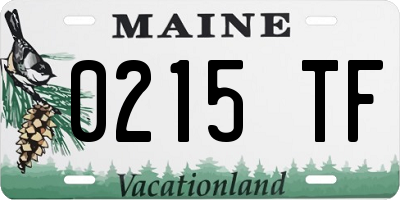ME license plate 0215TF