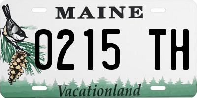 ME license plate 0215TH