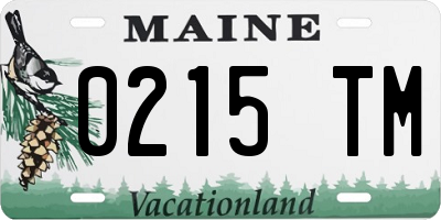 ME license plate 0215TM