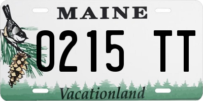 ME license plate 0215TT