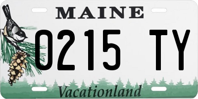 ME license plate 0215TY