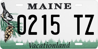 ME license plate 0215TZ