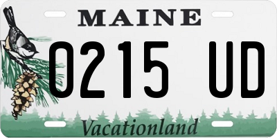 ME license plate 0215UD