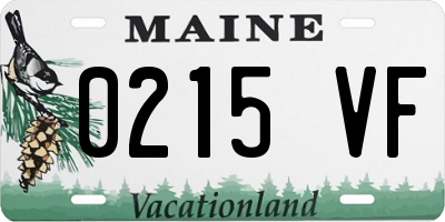 ME license plate 0215VF