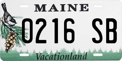 ME license plate 0216SB