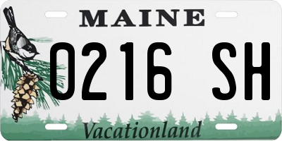 ME license plate 0216SH
