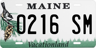 ME license plate 0216SM
