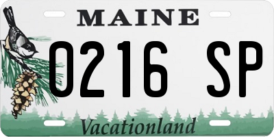 ME license plate 0216SP