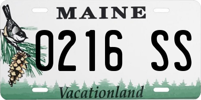 ME license plate 0216SS
