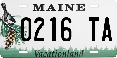 ME license plate 0216TA