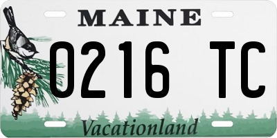 ME license plate 0216TC