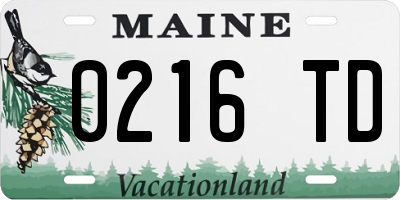 ME license plate 0216TD