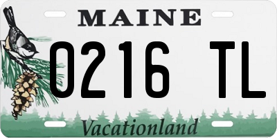 ME license plate 0216TL
