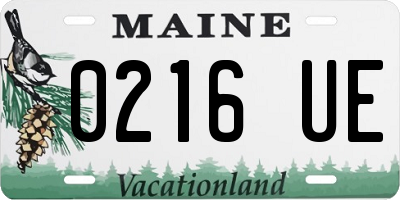 ME license plate 0216UE