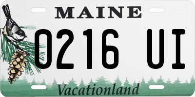 ME license plate 0216UI