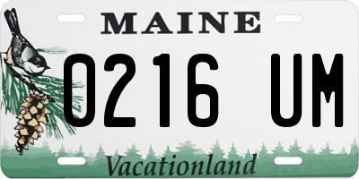 ME license plate 0216UM