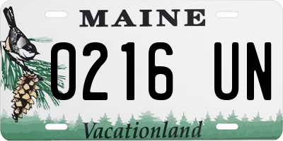 ME license plate 0216UN