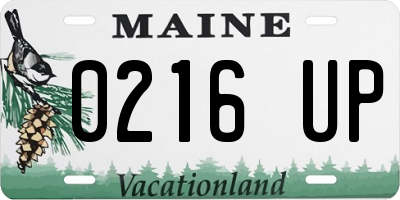 ME license plate 0216UP