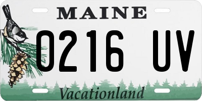 ME license plate 0216UV