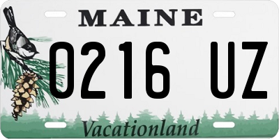 ME license plate 0216UZ