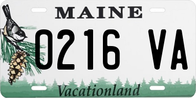 ME license plate 0216VA
