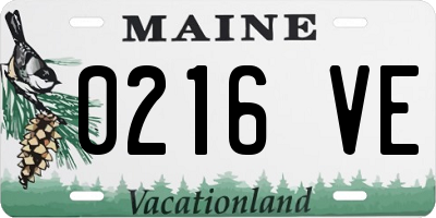 ME license plate 0216VE