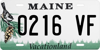 ME license plate 0216VF