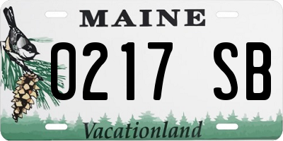 ME license plate 0217SB