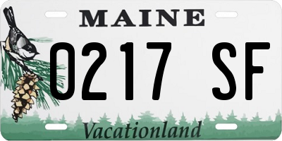 ME license plate 0217SF