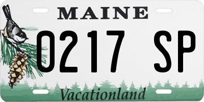 ME license plate 0217SP
