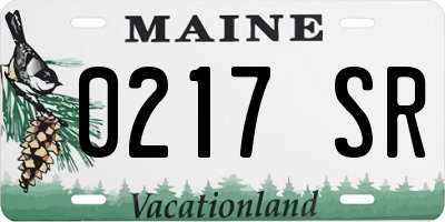 ME license plate 0217SR