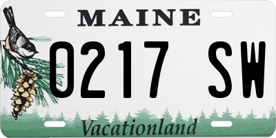 ME license plate 0217SW
