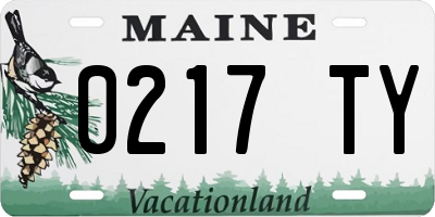 ME license plate 0217TY