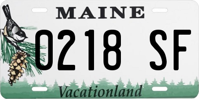 ME license plate 0218SF