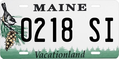 ME license plate 0218SI
